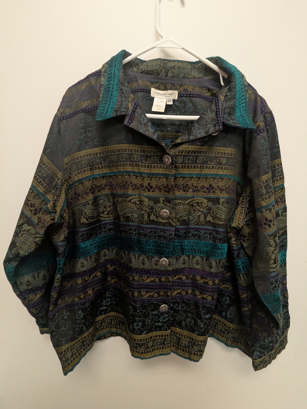 Vintage Coldwater Creek Brocade Button Jacket